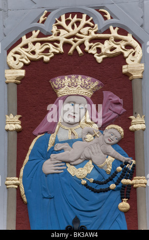 Detail, Haus der Mitesser (Melngalvju Nams), Rathausplatz (Ratslaukums), Riga, Lettland, Baltikum, Europa Stockfoto