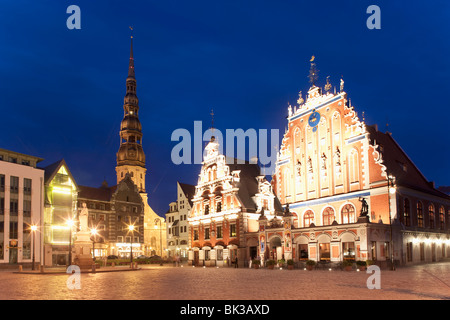 Haus der Mitesser (Melngalvju Nams), Rathausplatz (Ratslaukums), Riga, Lettland, Baltikum, Europa Stockfoto