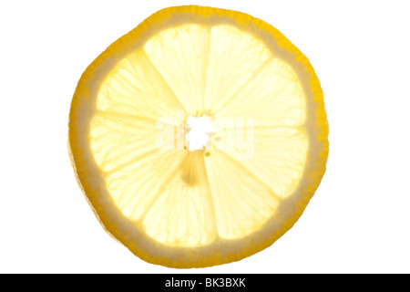 Zitrone auf einem reinen weißen Hintergrund isoliert Stockfoto