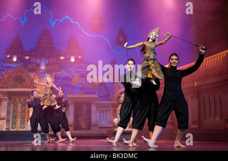 Traditionelle thailändische Puppentheater im Aksra Theatre in Bangkok, Thailand. Stockfoto