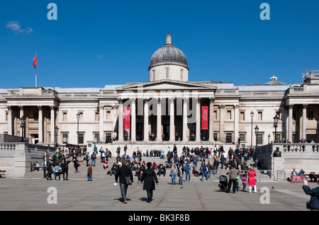 Die National Gallery, der Trafalgar Square, London Stockfoto