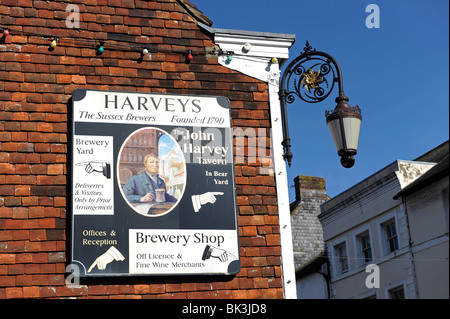 Harveys Brauerei Ladenschild, Lewes, Sussex Stockfoto