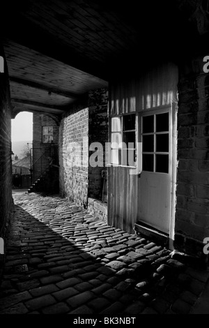 Die Stadt von Haworth in West Yorkshire, die bekanntlich die Heimat der Bronte Schwestern war Stockfoto