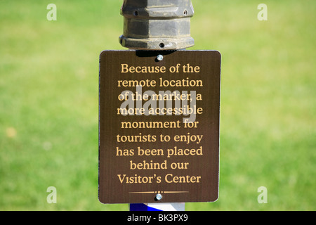 Lustige Zeichen in Belle Fourche, South Dakota, SD, geografischen Mitte der Vereinigten Staaten, für Touristen nur. Stockfoto