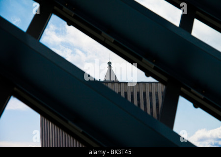 Blick auf die historische Smith Turmspitze von innen der wichtigste Zweig der Seattle Public Library, Seattle, Washington Stockfoto