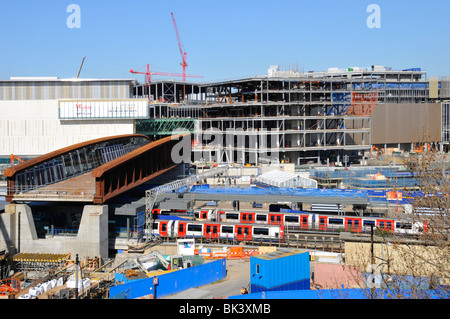 Stratford Eisenbahn Station Westfield Center Baustelle Stockfoto