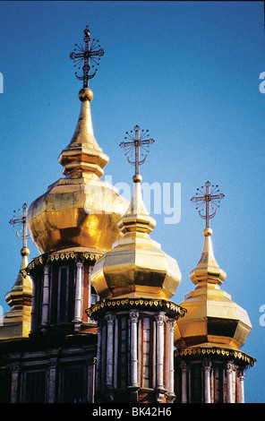 Kuppeln und Türme der Nowodewitschi-Kloster, auch bekannt als Bogorodize-Smolensky Kloster, Moskau, Russland Stockfoto