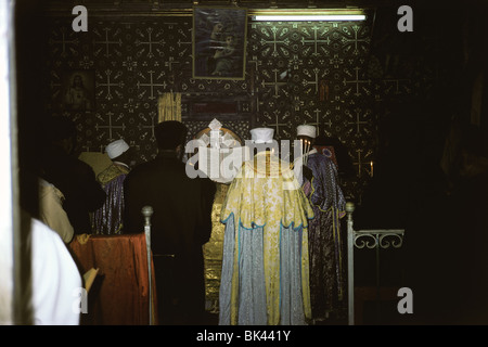 Äthiopische orthodoxe Kapelle in der Kirche des Heiligen Grabes, Jerusalem Stockfoto