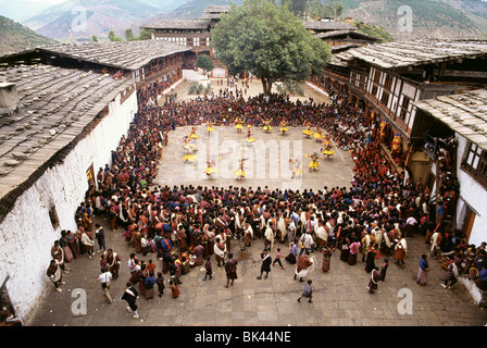 Religiöse bhutanischen Festival (Tsechu) im Stadtteil Wangdue Phodrang, Königreich Bhutan Stockfoto