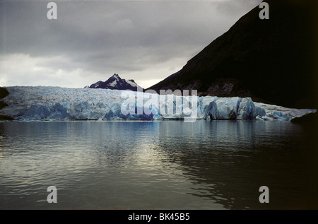 Grey-Gletscher am Rande des Lago Grey (Lago Grey) im Nationalpark Torres del Paine, Patagonien, Chile Stockfoto