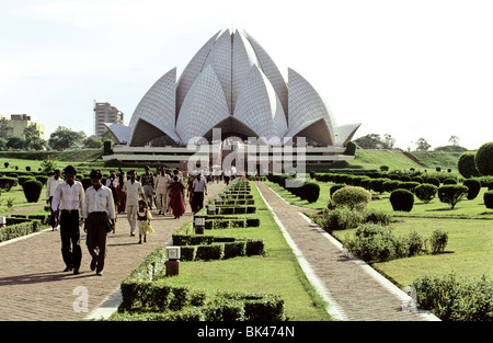 Baha ' i Haus der Andacht, auch bekannt als Lotus-Tempel in New Delhi Indien Stockfoto