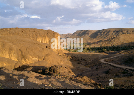 Provinz von Ouarzazate, Marokko--Agdz Tal im Atlas-Gebirge. Stockfoto