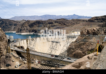 Hoover-Damm-Stelle auch bekannt als Boulder Dam an der Grenze zu Arizona-Nevada Stockfoto