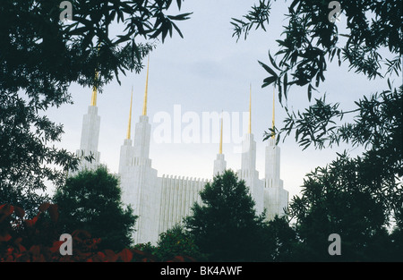 Tempel der Mormonen in Washington, D.C. Stockfoto