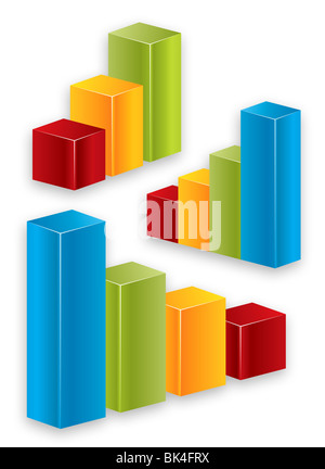 3D glänzend Geschäftsdiagramme mit Business-Elementen Stockfoto