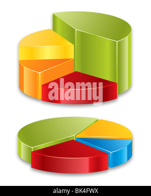 3D glänzend Geschäftsdiagramme mit Business-Elementen Stockfoto