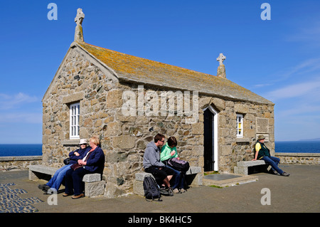 die alte Kapelle des Nikolaus auf der Insel am st.ives in Cornwall, Großbritannien Stockfoto