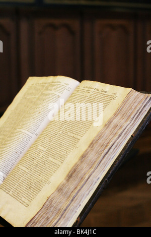 Alte Texte in Französisch im Hopital Notre Dame De La Rose, einige von ihnen im Zusammenhang mit der Behandlung kranker Menschen. Lessines, Belgien Stockfoto