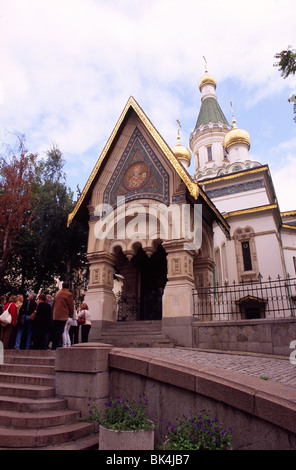 Die russische Kirche von Sofia ist offiziell bekannt als die Kirche des Heiligen Nikolaus die Wunder-Hersteller. Die Kirche wurde in 19 eingeweiht. Stockfoto