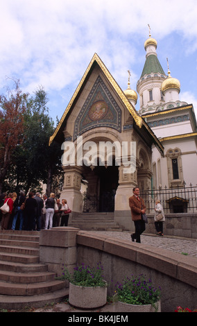 Die russische Kirche von Sofia ist offiziell bekannt als die Kirche des Heiligen Nikolaus die Wunder-Hersteller. Die Kirche wurde in 19 eingeweiht. Stockfoto