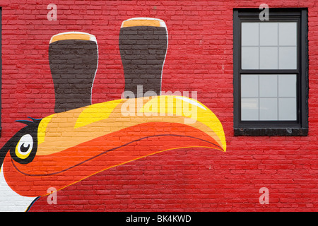 Tukan Wandbild auf ein Irish Pub in Portland Maine Stockfoto