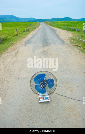 Altmodisches Fan auf der Landstraße. Stockfoto