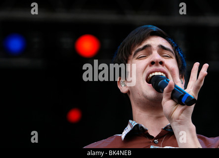 5. August 2007 - Baltimore, Maryland - Brendon Urie von Panik! At The Disco führt bei dem Jungfrau-Festival 2007. Stockfoto