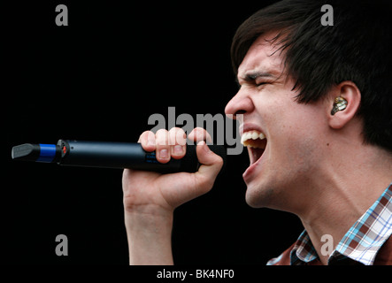 5. August 2007 - Baltimore, Maryland - Brendon Urie von Panik! At The Disco führt bei dem Jungfrau-Festival 2007. Stockfoto