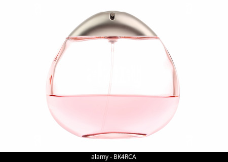 Oval-eiförmigen rosa weibliche Parfüm-Flakon auf weiß Stockfoto