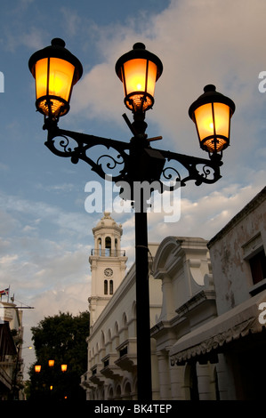 Calle el Conde Fussgängerzone in der Zona Colonial Bezirk zum UNESCO-Weltkulturerbe in Santo Domingo Dominikanische Republik Stockfoto