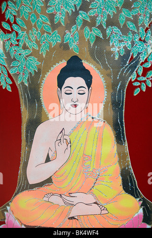 Thangka Gemälde des Buddha geben eine Segen, Kathmandu, Nepal, Asien Stockfoto