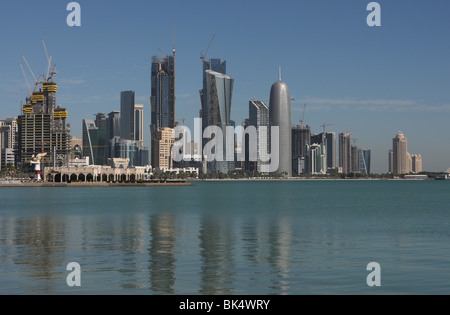 Skyline, Stadtteil West Bay, Doha, Katar, Mittlerer Osten, Asien Stockfoto