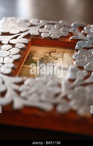 Nahaufnahme des Picuture Holzrahmen Stockfoto
