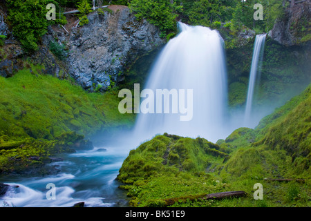 SAHALIE FALLS, OREGON, USA - Sahalie fällt auf das Quellgebiet des Flusses McKenzie, im Willamette National Forest. Stockfoto