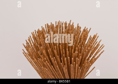 Bio Buchweizen Spaghetti hautnah Stockfoto