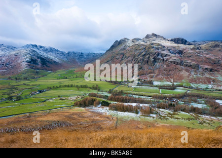 Langdale Pikes aus Seite Hecht, Nationalpark Lake District, Cumbria, England, Vereinigtes Königreich, Europa Stockfoto