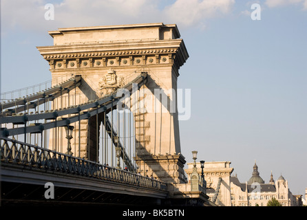 Eine Nahaufnahme von der Kettenbrücke, Budapest, Ungarn, Europa Stockfoto