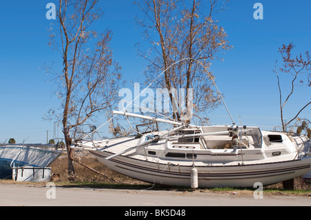 Hurrikan-Schäden, Galveston, Texas, Vereinigte Staaten von Amerika, Nordamerika Stockfoto