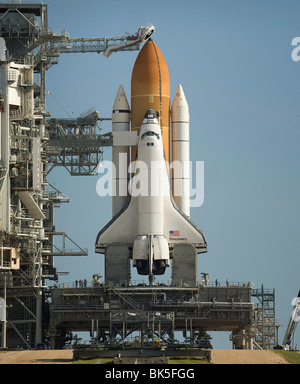 Space Shuttle Endeavour ist auf dem Platz zu starten, Kennedy Space Center in Cape Canaveral, Florida, USA Stockfoto