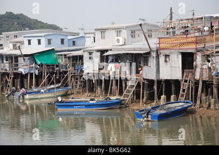 Stelzenläufer Häuser, Fischerdorf Tai O, Lantau Island, Hong Kong, China, Asien Stockfoto