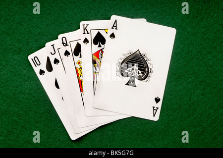 Spielkarten Glücksspiele Stockfoto