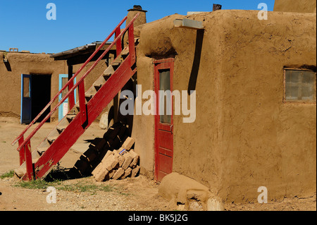 Adobe-Haus in Taos Pueblo in New Mexico. Stockfoto