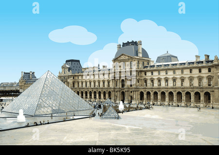 Frankreich, Paris, Louvre, Hauptstädte Stockfoto