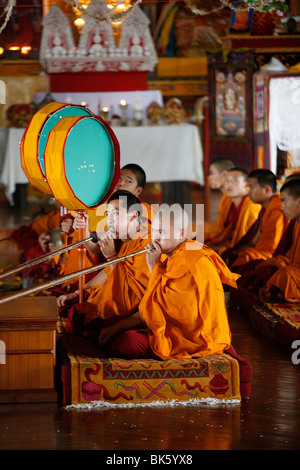 Buddhistische Zeremonie, Kloster Kopan, Kathmandu, Nepal, Asien Stockfoto