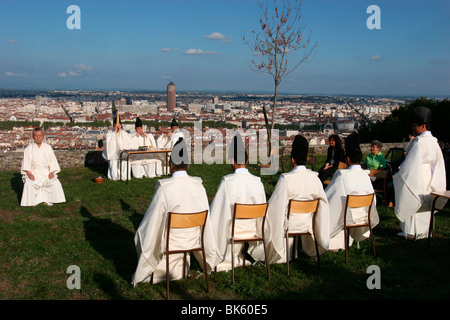 Shinto Zeremonie, Lyon, Rhone, Frankreich Stockfoto