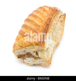 Goldenen Wurst Rollen von Wurstbrät und flockig Blätterteig gemacht. Stockfoto