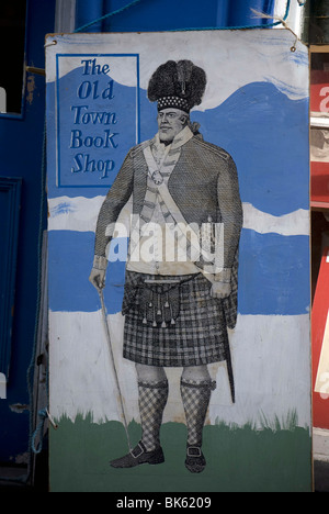 Melden Sie sich außerhalb einer Buchhandlung in Victoria Street, Edinburgh. Stockfoto
