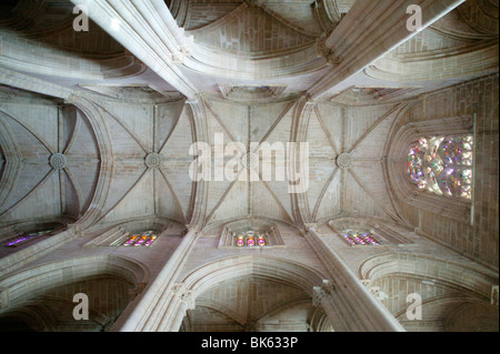 Batalha Kloster Kirchenschiff, UNESCO-Weltkulturerbe, Batalha, Estremadura, Portugal, Europa Stockfoto