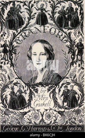 ELIZABETH GASKELL - UK Schriftstellerin (1810-1865) hier über 1851 auf der Titelseite von ihrem Roman Cranford veröffentlicht im Jahre 1853 Stockfoto