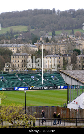 Blick über Bath Rugby-Boden, Somerset, England, Großbritannien Stockfoto